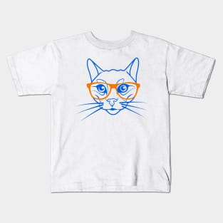 Cute cat in orange and blue Kids T-Shirt